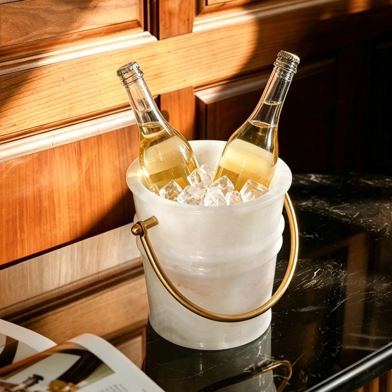 Wine Beer Cooler - Seau à glace en marbre, refroidisseur