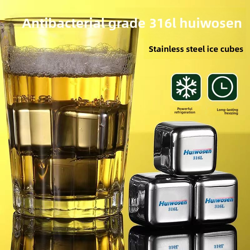 Wine Beer Cooler - Cubes de glace en acier inoxydable