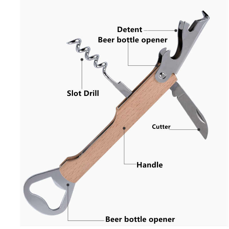 Ouvre-vin à manche en bois per - Wine Beer Name avis et prix