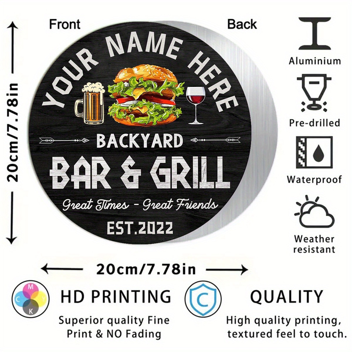 [2D Plat] Panneau de bar/resta - Wine Beer Name avis et prix